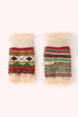 Kayla Fair Isle Wrist Warmers - Russet