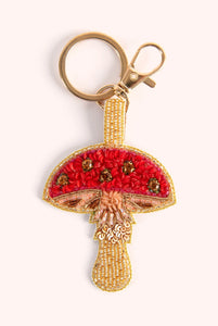 Beaded Keyring - Toadstool