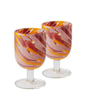 Load image into Gallery viewer, Desert Flower Swirl Cocktail Glass 2p
