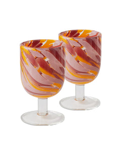 Desert Flower Swirl Cocktail Glass 2p