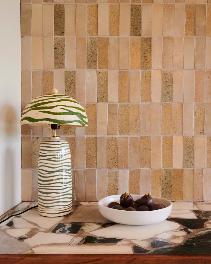 Pine Ripple Ceramic Lamp