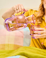 Lilac Colour Block Tumbler Glass 2 Piece Set