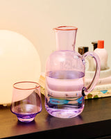 Lilac Colour Block Tumbler Glass 2 Piece Set