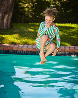Stripe On Stripe Rash Vest Bathers