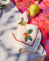 Noel Embroidered Linen 4P Napkin Set