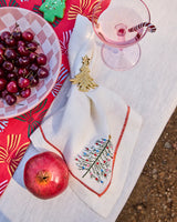 Noel Embroidered Linen 4P Napkin Set