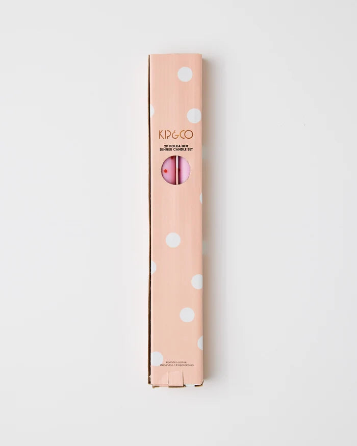 Kiss Me Polka Dot Dinner Candle 2P Set