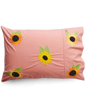 Load image into Gallery viewer, Sunflower Sunshine Embroidered Cotton Pillowcase
