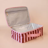 Burgundy Stripe Large Lunch Bag