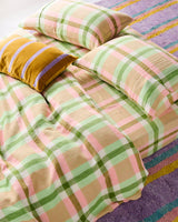 Pistachio Tartan Linen Quilt Cover King