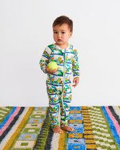 Load image into Gallery viewer, Dino Safari Organic Long Sleeve Zip Romper
