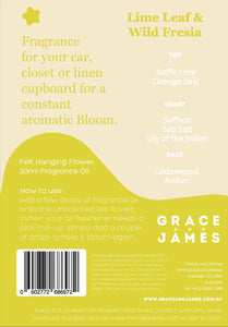 Lime Leaf & Fresia Felt Air Freshener