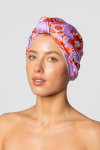 Dahlia shower cap in Hibiscus - Larger Size