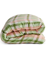 Pistachio Tartan Linen Quilt Cover King