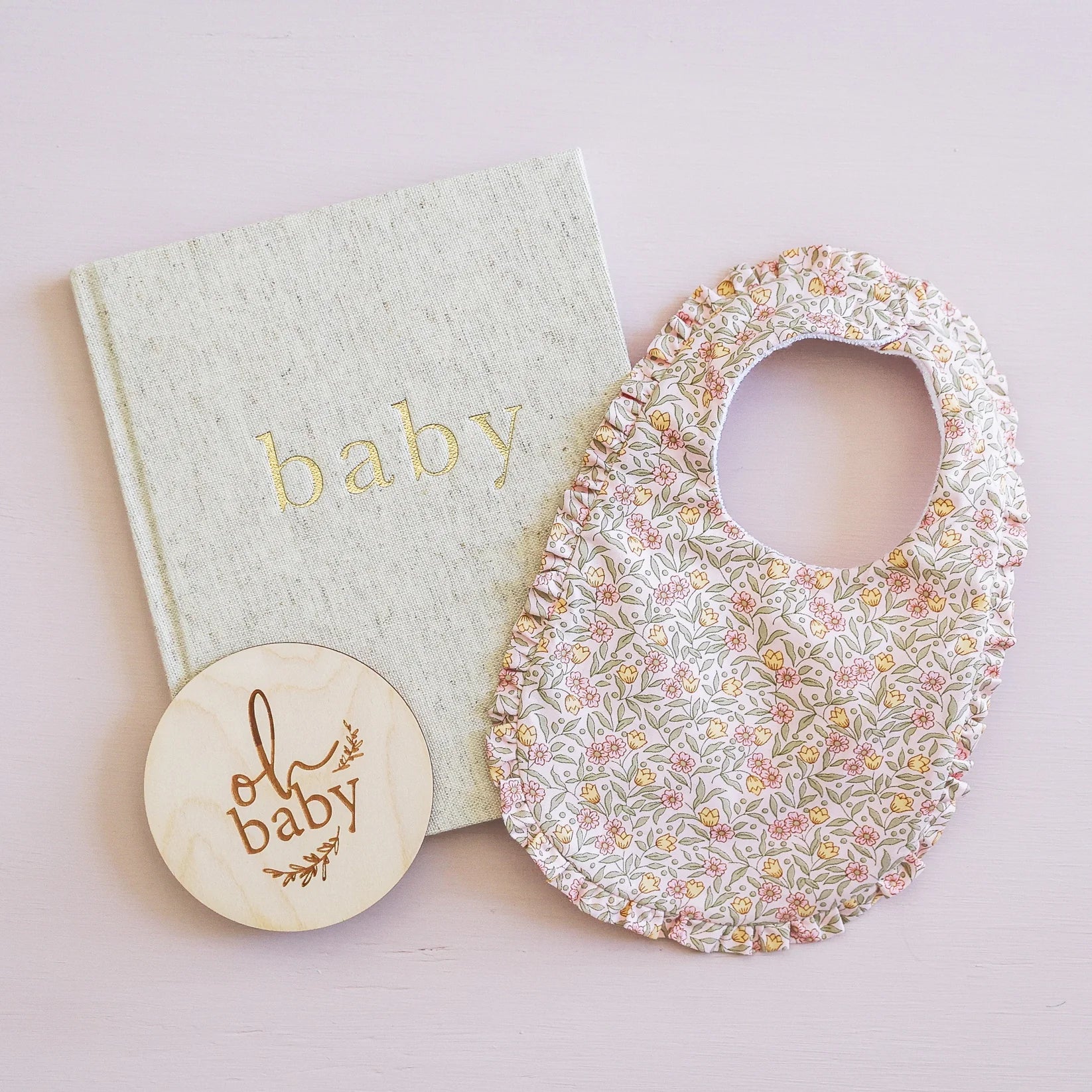Ruffle Edge Bib Blossom Lily Pink
