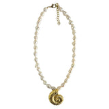 Golden Seashell Pearl Necklace