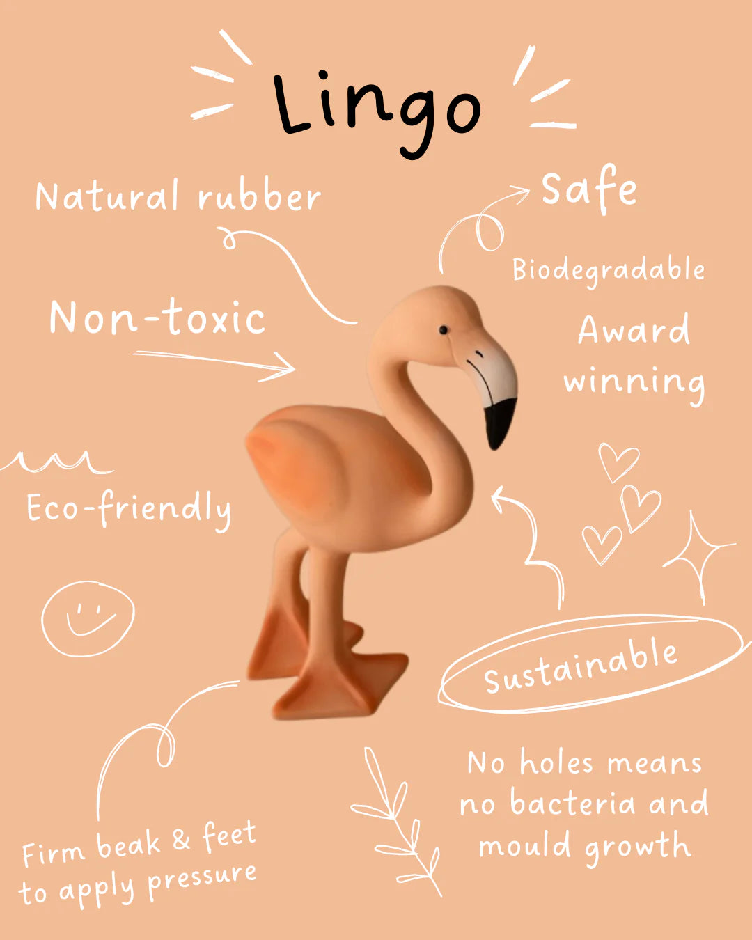 Lingo the Flamingo Teething Toy