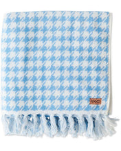 Load image into Gallery viewer, Houndstooth Blue Terry Bath Sheet / Beach Towel
