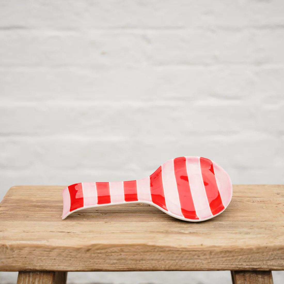 Spoon Rest - Pink and Red Stripe