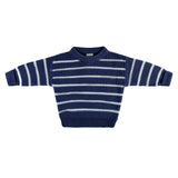 Chunky Rib Knit Jumper (Size 0) - Navy Stripe