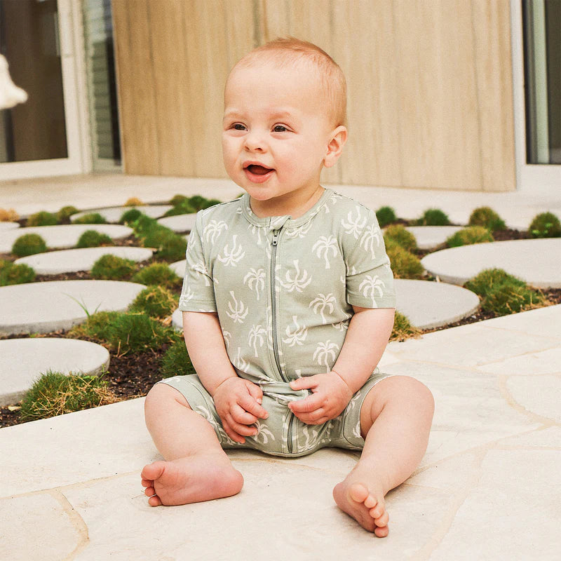 Day or Night Onesie Short Sleeve - Palm Tree