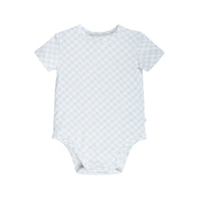 Load image into Gallery viewer, Comfy Bodysuit Short Sleeve - Sky Blue Grid
