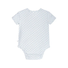 Load image into Gallery viewer, Comfy Bodysuit Short Sleeve - Sky Blue Grid
