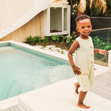 Sleeveless Woven Shortall - Sage