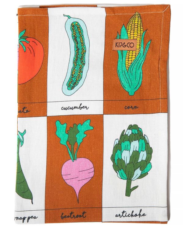 Vegie Box Linen Tea Towel