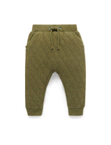 Quilted Track Pants Willow/grey Melange