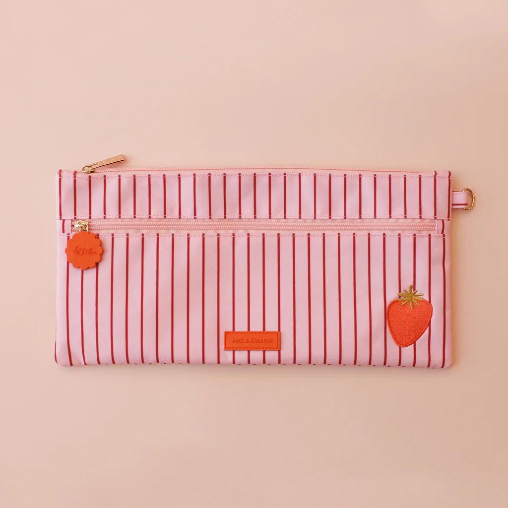 Strawberry Stripe Large Pencil Case