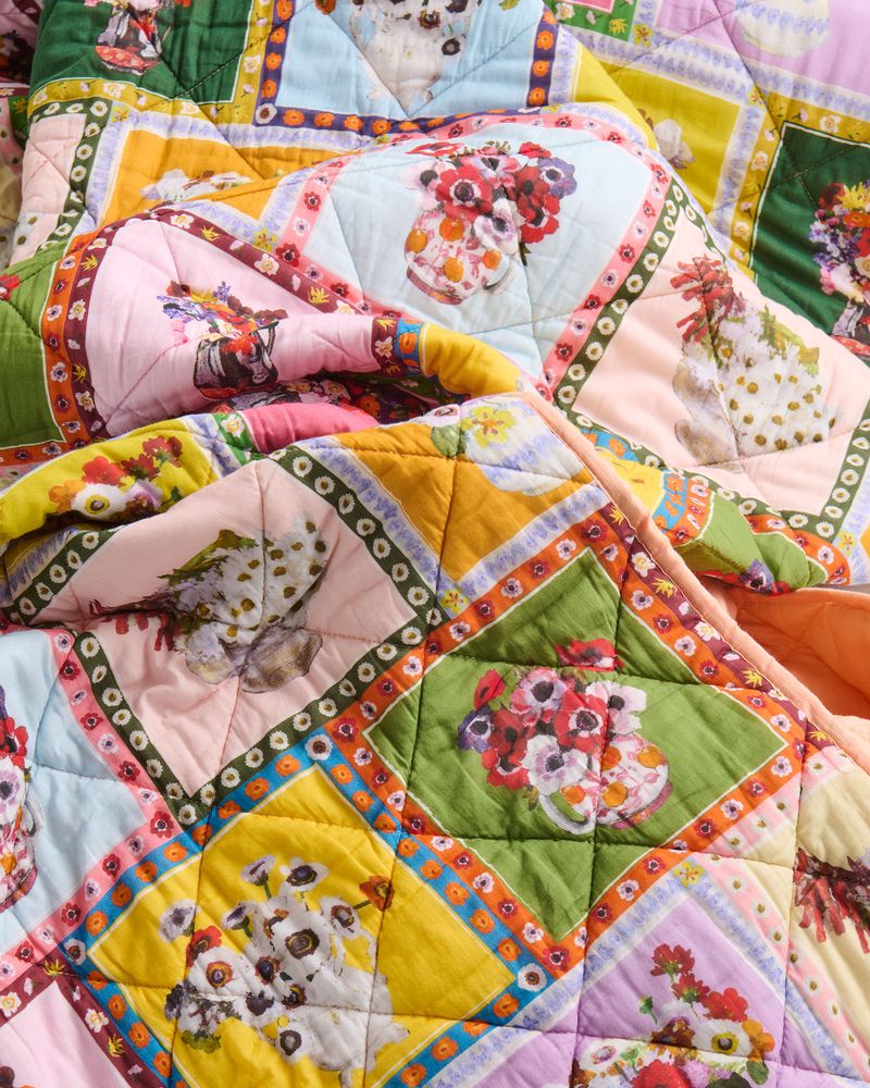 Kip&Co x Margaret Preston Margaret's Vase Organic Cotton Quilted Bedspread Large