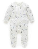 Zip Growsuit Vanilla Nautical