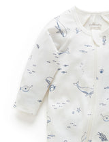 Zip Growsuit Vanilla Nautical