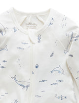 Zip Growsuit Vanilla Nautical