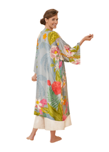 Load image into Gallery viewer, Kimono Gown Flora and Fauna Lavender
