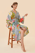 Load image into Gallery viewer, Kimono Gown Flora and Fauna Lavender
