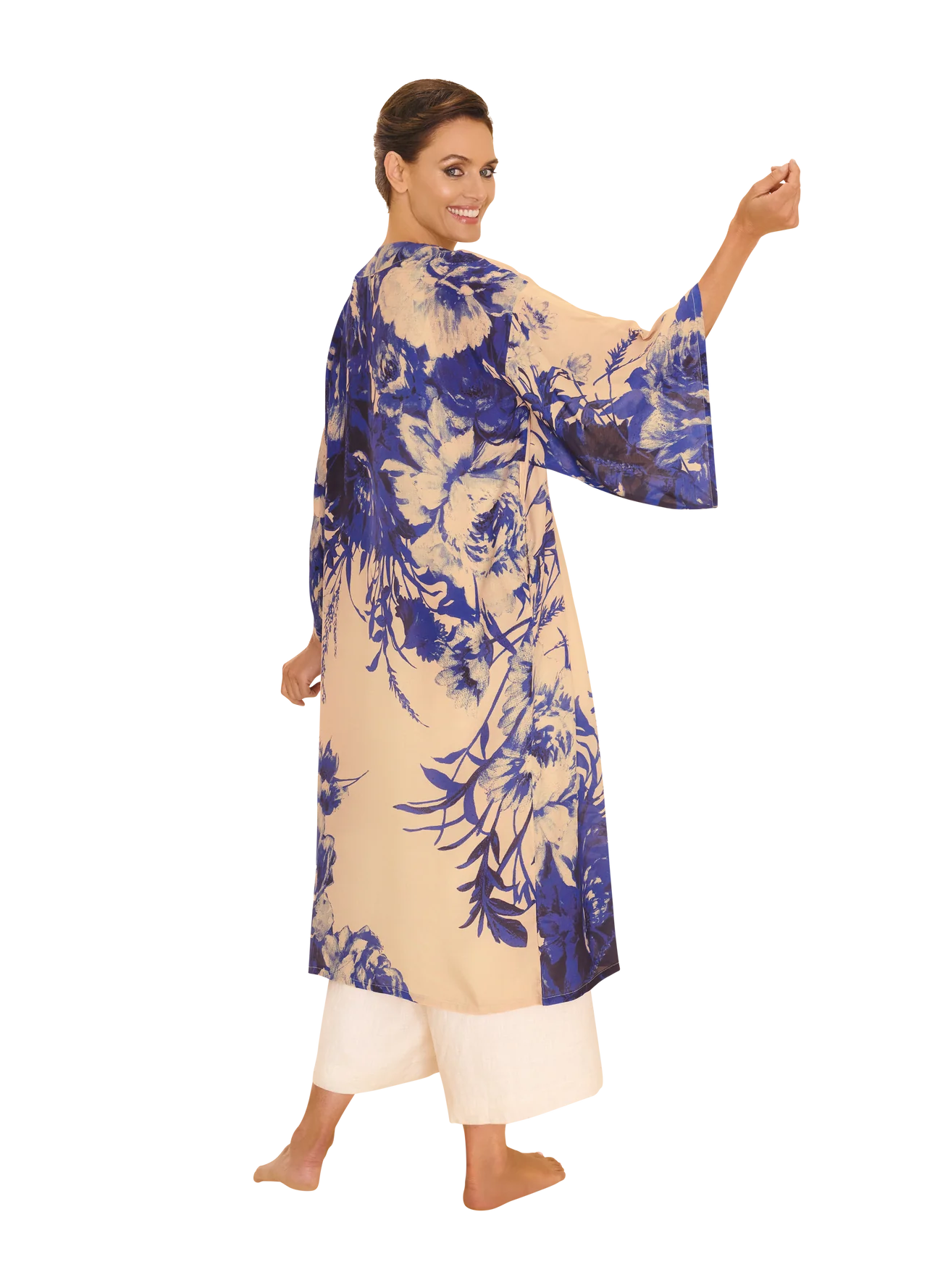Kimono Gown China Blue Blooms