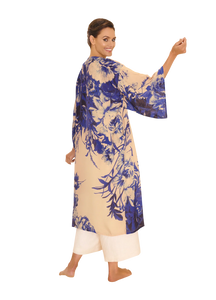 Kimono Gown China Blue Blooms