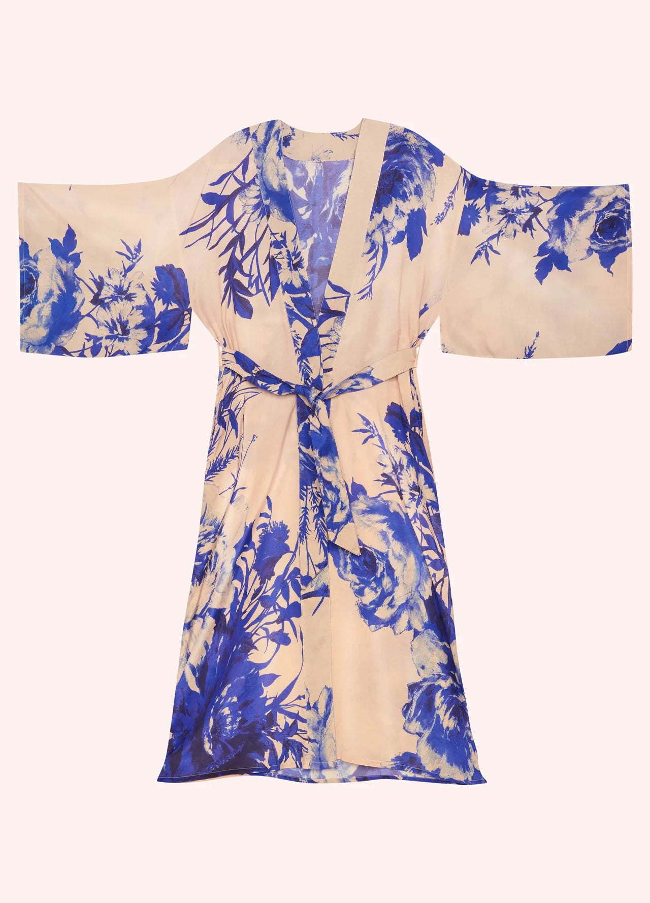 Kimono Gown China Blue Blooms