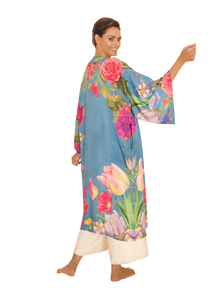 Kimono Gown Floral Study Denim
