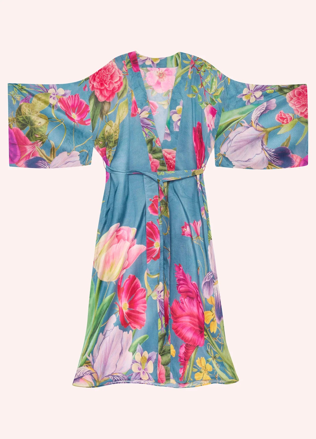 Kimono Gown Floral Study Denim