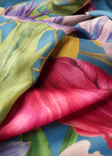 Load image into Gallery viewer, Kimono Gown Floral Study Denim
