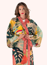 Exotic Leaves Kimono Gown