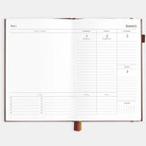 2026 A5 Vertical Planner - Burgundy Stripe