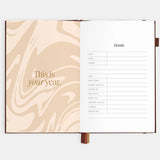 2026 A5 Vertical Planner - Burgundy Stripe