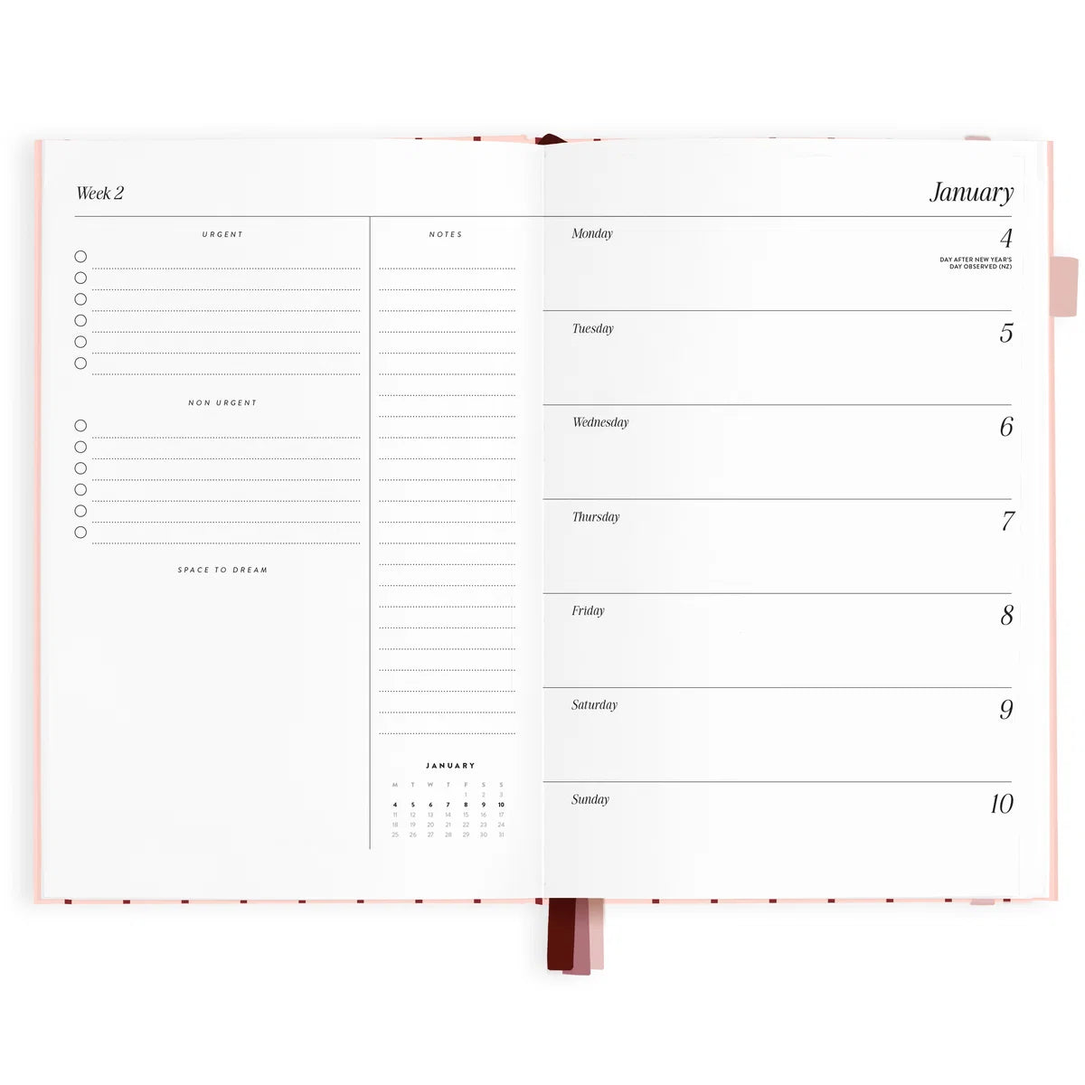 A5 Horizontal Planner - Rose Pinstripe