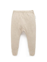 Footed Leggings Biscuit Mini Stripe