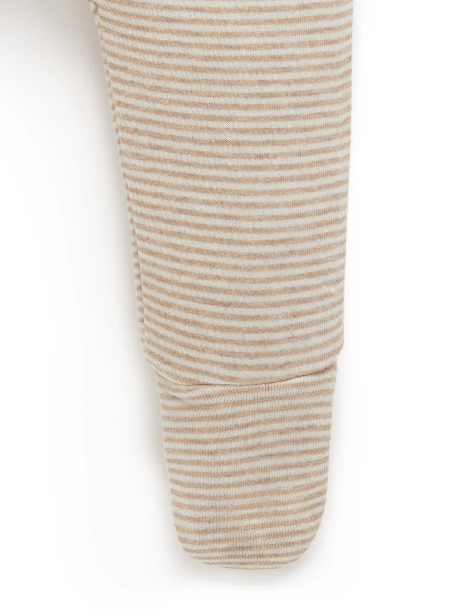 Footed Leggings Biscuit Mini Stripe