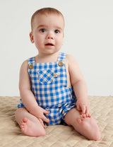 Nile Gingham Linen Blend Overalls